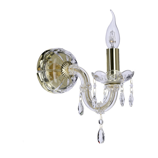 Kryształowy kinkiet ścienny MARIA TERESA 1x E14 złoty - elegancka lampa ścienna glamour