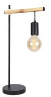 Lampa de birou neagra + lemn Izzy 41-80042