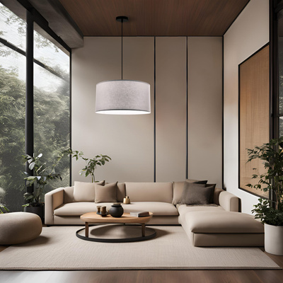 SHANTI pendant lamp black 1x40W E27 shade grey 31-38678