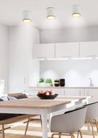 Plafonnier blanc/bois LED 5W 4000K Tube 2273624