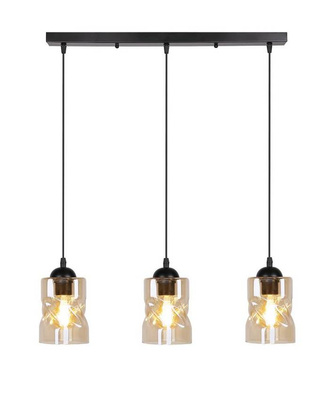 Hängelampe schwarz/bernsteinfarbener Streifen 3xE27 Felis 33-00187