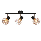 Ceiling wall lamp triple strip black copper shade Acrobat 93-22219