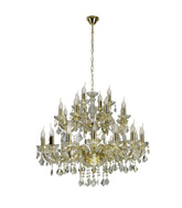 Lustre en cristal doré 28xE14 Maria Teresa Candellux 30-94622