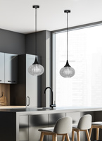 Lampa suspendata neagra/transparenta 145mm Exeter Ledea 50101275