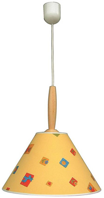 Lampa wisząca z abażurem Bambi biało‑wielokolorowa pojedyncza E27