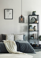 Lampe suspendue noir / cuivre métal 40W E27 Soleto 31-78452