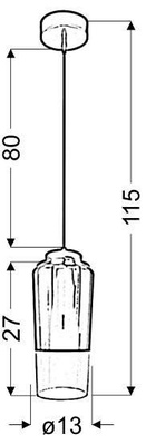 Plafonnier suspendu 1X60W E27 violet TUBE 31-51288