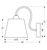 Kinkiet chromowy okrągły abażur szary z tkaniny Luk Candellux 21-70739