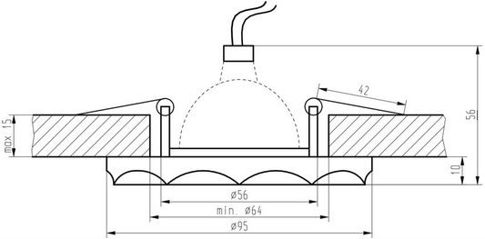 Deckenleuchte Candellux festes rundes Klarglas