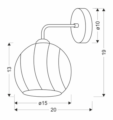 larix aplic crom aplic 1x40w e27 alb abajur 21-23827