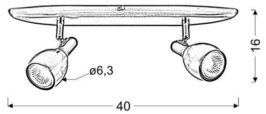 Wall lamp strip 2X50W GU10 copper CROSS 92-32775