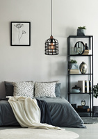 Lampe suspendue noir / cuivre métal 40W E27 Soleto 31-78452