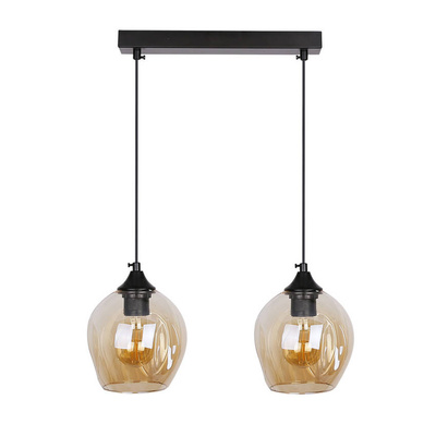 Suspension en verre noir / marron 2xE27 Aspa 32-00590