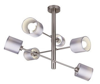 Plafoniera suspendata tija de scaun nichel satinat 6x40W Sax Candellux 36-70715