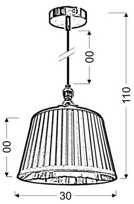 Lampa wisząca z abażurem Amore czarno-miedziana do salonu E27