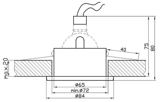 Plafonnier hermétique IP65 chromé SH-04 2290803