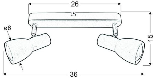 Aplică de tavan bandă neagră 2x40W Picardo 92-50717