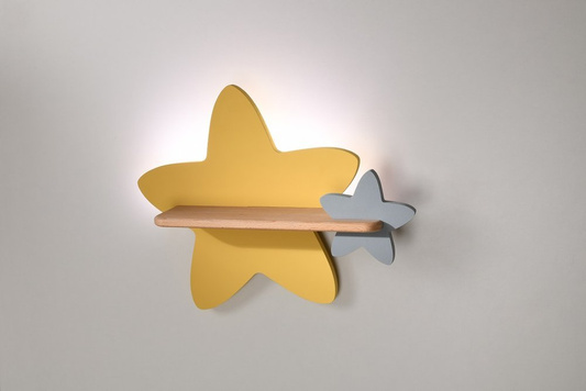 Applique LED 5W pour enfant jaune-gris Star Candellux 21-75611