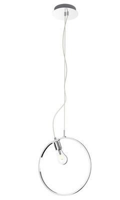 Pendant lamp SKIROS silver ring minimalist LED lighting 4000K with E27