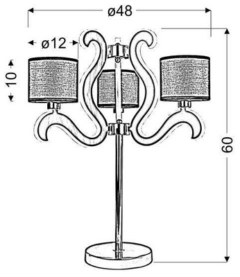 Lampa de masa cu brate luminoase x3 LED cupru Ambrosia Candellux 43-33925