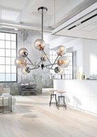Hanging ceiling lamp chrome with glass shades 8x40W Best Candellux 38-67289