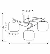 DOPO lampa sufitowa chromowy 3x40W E27 klosz biały
