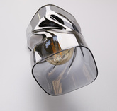 Lampa de perete abajur sticla fumata neagra Felis 21-00125