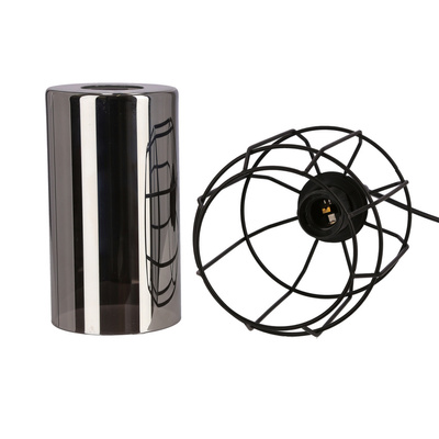 Jonera suspension noir 1X40 E27 abat-jour fumé 31-08428