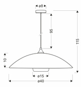 DUETTO lampa wisząca czarny 1x40W E27 klosz biały+złoty