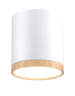 Plafonnier blanc/bois LED 5W 4000K Tube 2273624