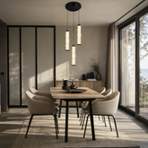 CORTE suspension plateau noir mat 25W LED 3000K abat jour transparent