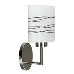 Applique nickel mat abat-jour rayures marron 60W E27 Visola Candellux 21-10363