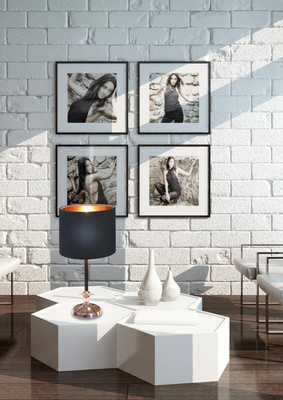 Lampa de masa neagra/cupru 60W E14 Vioara 41-38784