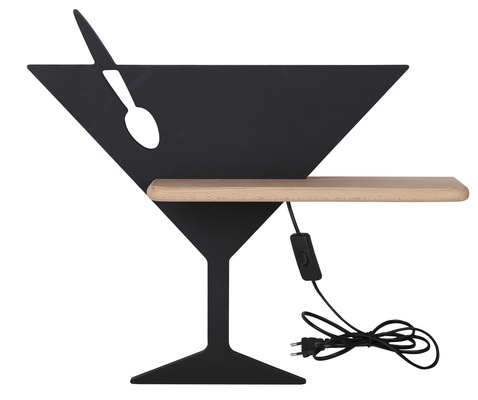 Wall lamp black LED shelf lamp Piccolo cord