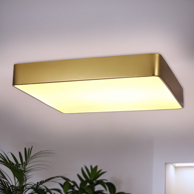 LED ceiling light QUATTRO gold square with glass shade elegant ceiling lamp for hallway and bathroom