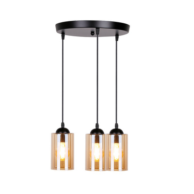 Lampă suspendată 3xE27 35cm negru/maro Bistro 33-00576