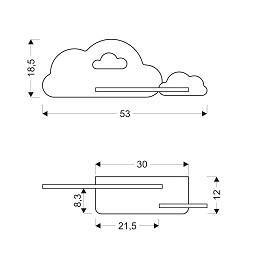5W LED-Wandleuchte für ein Kind, weiße und rosa Wolke mit Regal Cloud 21-75703