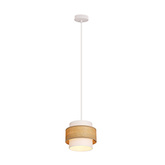 Lampa wisząca z abażurem Nuget biała abażur kremowy do jadalni E27