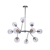 Plafoniera suspendata crom cu abajur de sticla 12x40W Best Candellux 30-64806