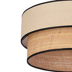 LORENZO lampa wisząca czarny 1x60W E27 abażur kremowy z czarną oblamówką