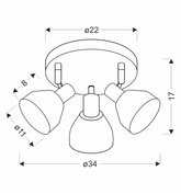 Lampa sufitowa Grazia oprawa ze szklanymi kloszami 3-punktowa do salonu