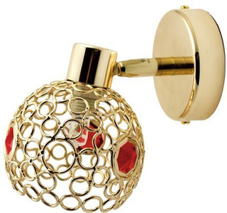 Applique en laiton + spot rouge Aron 91-12074