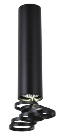 Lampa sufitowa tuba czarna regulowana metalowa GU10