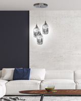 Lampe suspendue chrome miroir abat-jour 3x60W Marina Candellux 33-60181