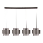 Spiega lampa wisząca czarny+satyna nikiel 4x60W E27 klosz dymiony