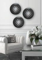 Abajur din hârtie neagră cu bilă puncte 35cm Cocoon Candellux 70-94035