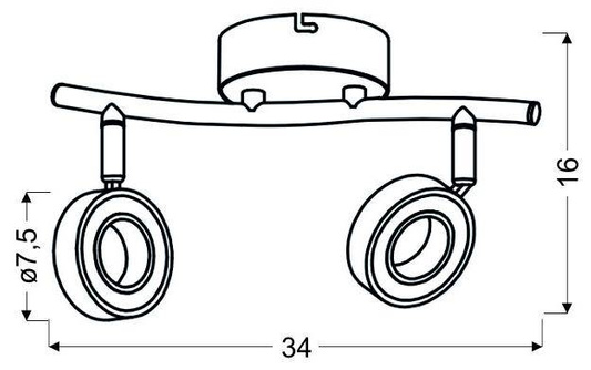 Applique LED 2x5W VINOLA 92-65605 BANDE CHROME 3000K
