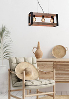 Suspension métal noir + bois 3xE27 Varna 33-79077