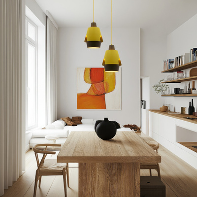 Suspension jaune/gris E27 Falun Ledea 50101149