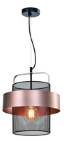 Suspension panier en métal noir / cuivre 40W E27 Fiba 31-78490